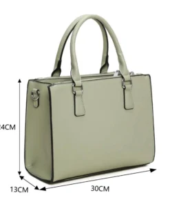 RIFLE - Borsa due manici salvia con tre scomparti principali, tracolla removibile