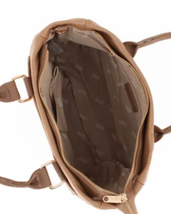 RIFLE - Borsa due manici taupe con doppia tasca frontale, tracolla removibile