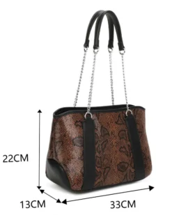 RIFLE - Borsa due manici testa moro pitonata