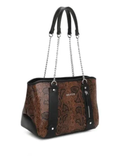 RIFLE - Borsa due manici testa moro pitonata