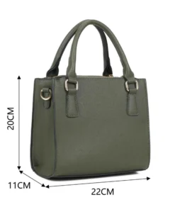 RIFLE - Borsa due manici verde con tre scomparti principali, tracolla removibile