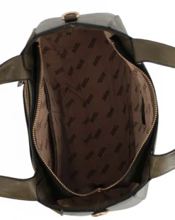 RIFLE - Borsa due manici verde con parte frontale scamosciata, tracolla removibile