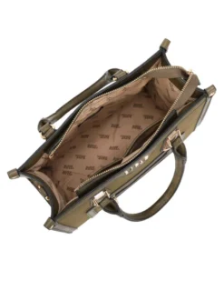 RIFLE - Borsa due manici verde con parte frontale scamosciata, tracolla removibile