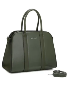 RIFLE - Borsa due manici verde con tasca posteriore, tracolla removibile