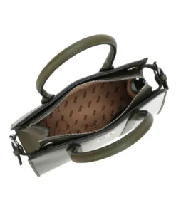 RIFLE - Borsa due manici verde con tasca posteriore, tracolla removibile