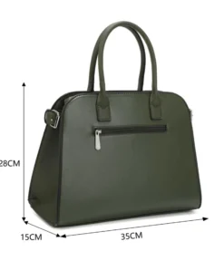RIFLE - Borsa due manici verde con tasca posteriore, tracolla removibile
