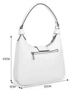RIFLE - Borsa hobo bag bianca con fibbia