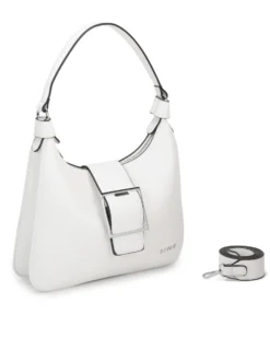 RIFLE - Borsa hobo bag bianca con fibbia