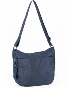 RIFLE - Borsa mezzaluna blu con tasca frontale