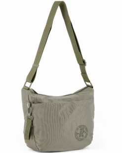 RIFLE - Borsa mezzaluna verde con tasca frontale