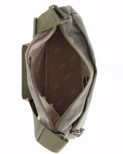 RIFLE - Borsa mezzaluna verde con tasca frontale