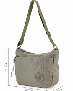 RIFLE - Borsa mezzaluna verde con tasca frontale