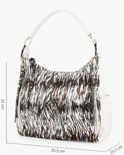 RIFLE - Borsa sacca animalier con zip frontali verticali e tasche laterali, tracolla removibile