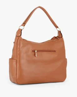 RIFLE - Borsa sacca cuoio logata con zip frontali, vericali e tasche laterali, tracolla removibile