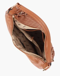 RIFLE - Borsa sacca cuoio logata con zip frontali, vericali e tasche laterali, tracolla removibile