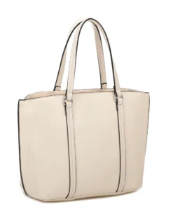 RIFLE - Borsa shopping beige con tre scomparti principali, tracolla removibile