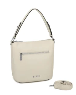 RIFLE - Borsa un manico beige con tasca frontale, tracolla removibile