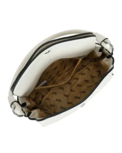 RIFLE - Borsa un manico beige con doppia patta, tracolla removibile