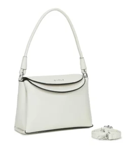 RIFLE - Borsa un manico beige con doppia patta, tracolla removibile