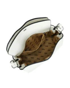 RIFLE - Borsa un manico bianca effetto intreccio con doppia patta, tracolla removibile
