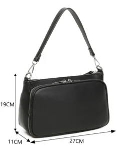 RIFLE - Borsa un manico nera con tasca frontale e posteriore, tracolla removibile