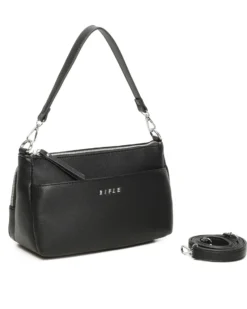 RIFLE - Borsa un manico nera con tasca frontale e posteriore, tracolla removibile