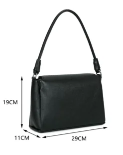 RIFLE - Borsa un manico nera con doppia patta, tracolla removibile