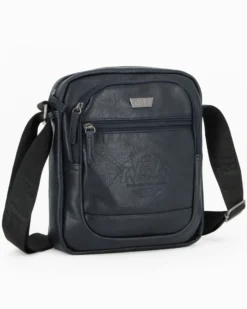 RIFLE - Borsello blu con doppia tasca frontale