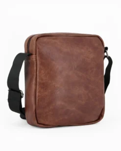 RIFLE - Borsello cognac con doppia tasca frontale