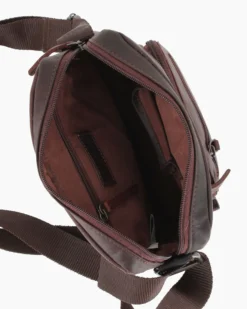 RIFLE - Borsello testa moro in VERA PELLE con tre tasche frontali