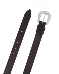 RIFLE - Cinta da donna marrone in VERA PELLE con fibbia lavorata - MADE IN ITALY