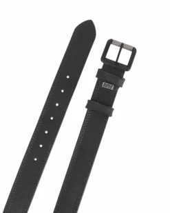 RIFLE - Cintura nera da uomo in VERA PELLE con fibbia nichel free
