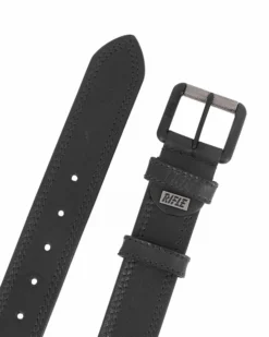 RIFLE - Cintura nera da uomo in VERA PELLE con fibbia nichel free