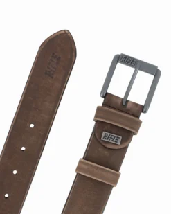 RIFLE - Cintura testa moro da uomo in VERA PELLE con fibbia nichel free
