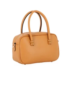 RIFLE - Minibag a due manici camel con parte frontale scamosciata, tracolla removobile