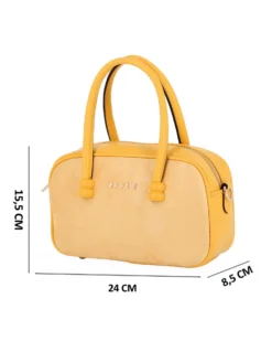 RIFLE - Minibag a due manici gialla con parte frontale scamosciata, tracolla removobile