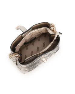 RIFLE - Minibag animalier beige con tre scomparti principali e pattina con chiusura a girello, tracolla removibile