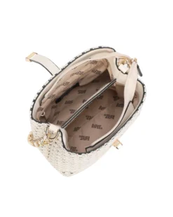 RIFLE - Minibag argento intrecciata con con pattina e chiusura a girello