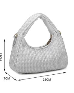 RIFLE - Minibag argento trapuntata con tracolla removibile
