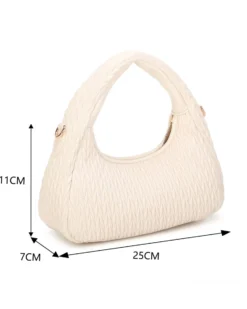 RIFLE - Minibag avorio trapuntata con tracolla removibile