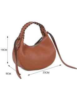 RIFLE - Minibag beige con manico intrecciato e parte frontale scamosciata, tracolla removibile
