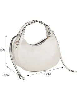 RIFLE - Minibag beige con manico intrecciato, tracolla removibile