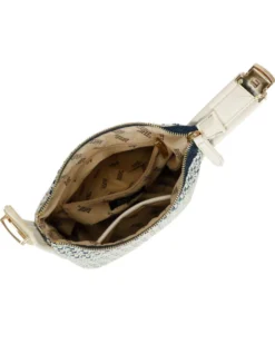 RIFLE - Minibag blu con chiusura a incastro sul manico e trama a intreccio, tracolla removibile