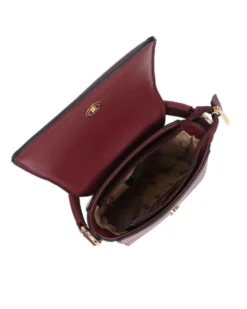 RIFLE - Minibag bordeaux con un manico e patta scamosciata, tracolla removibile