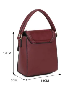 RIFLE - Minibag bordeaux con un manico e patta scamosciata, tracolla removibile