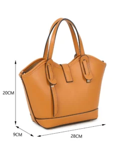 RIFLE - Minibag camel scamosciata con pattina e chiusura a girello, tracolla removibile