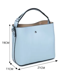 RIFLE - Minibag celeste con tre scomparti principali e dettaglio catenina, tracolla removibile