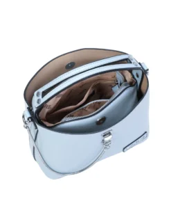 RIFLE - Minibag celeste con tre scomparti principali e dettaglio catenina, tracolla removibile