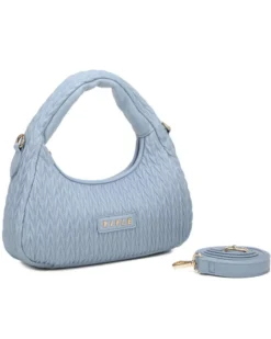RIFLE - Minibag celeste trapuntata con tracolla removibile