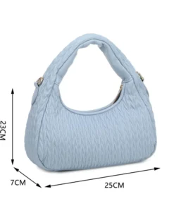 RIFLE - Minibag celeste trapuntata con tracolla removibile